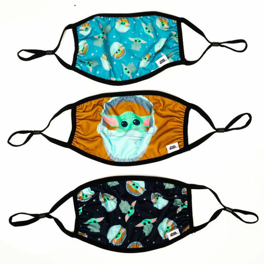 Star Wars The Mandalorian Grogu Adult 3 Pack Adjustable Face Covers